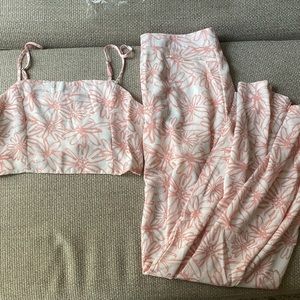 Pink lily Pink and white Two piece set